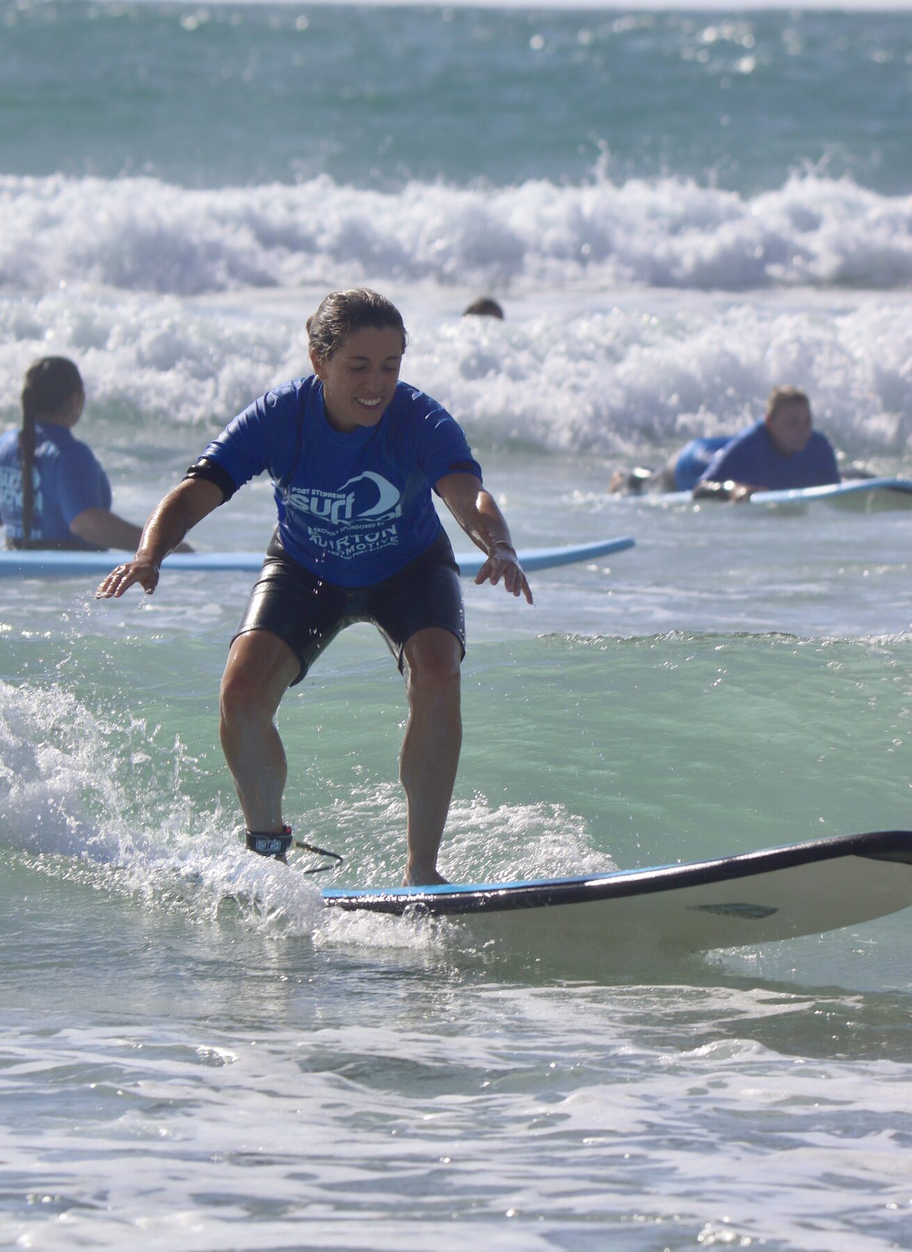 Surfer riding a clean wave on the Port Stephens coast